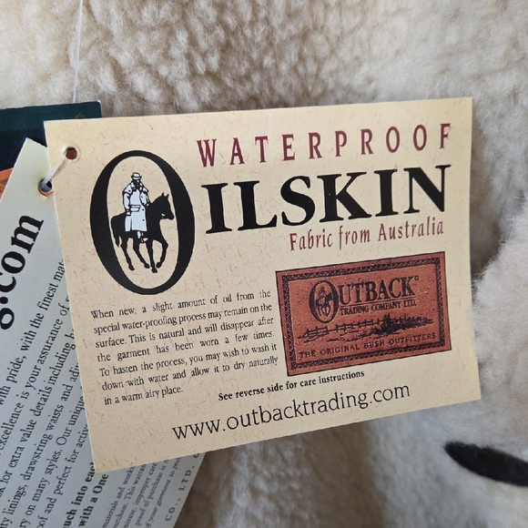 Outback trading company, brown oil skin duster with wool liner men's XL - Picture 12 of 16